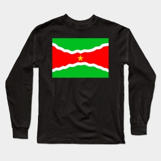 Curving Surinamese Flag Long Sleeve T-Shirt